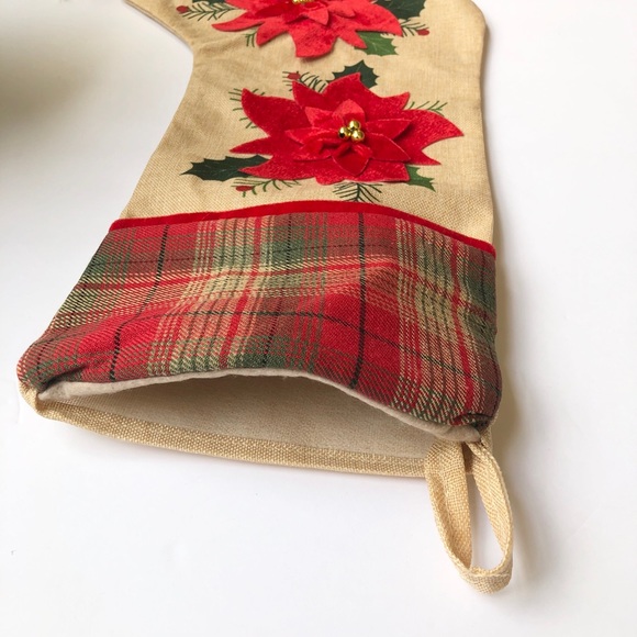 🎄3 Pieces 3D Merry Christmas Flowers 18” Stocking - Picture 6 of 15